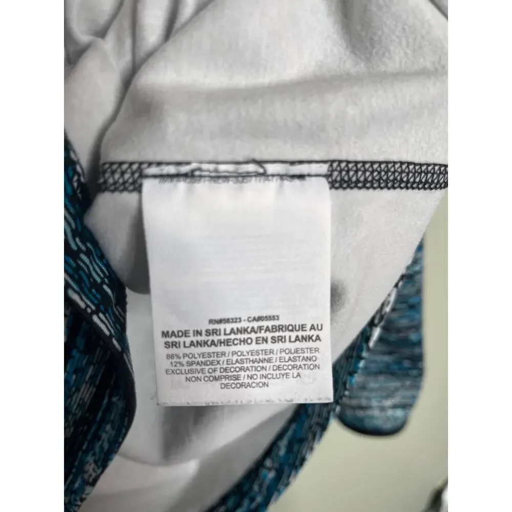 Nike Pro Teal Printed Half Zip Pullover Large
